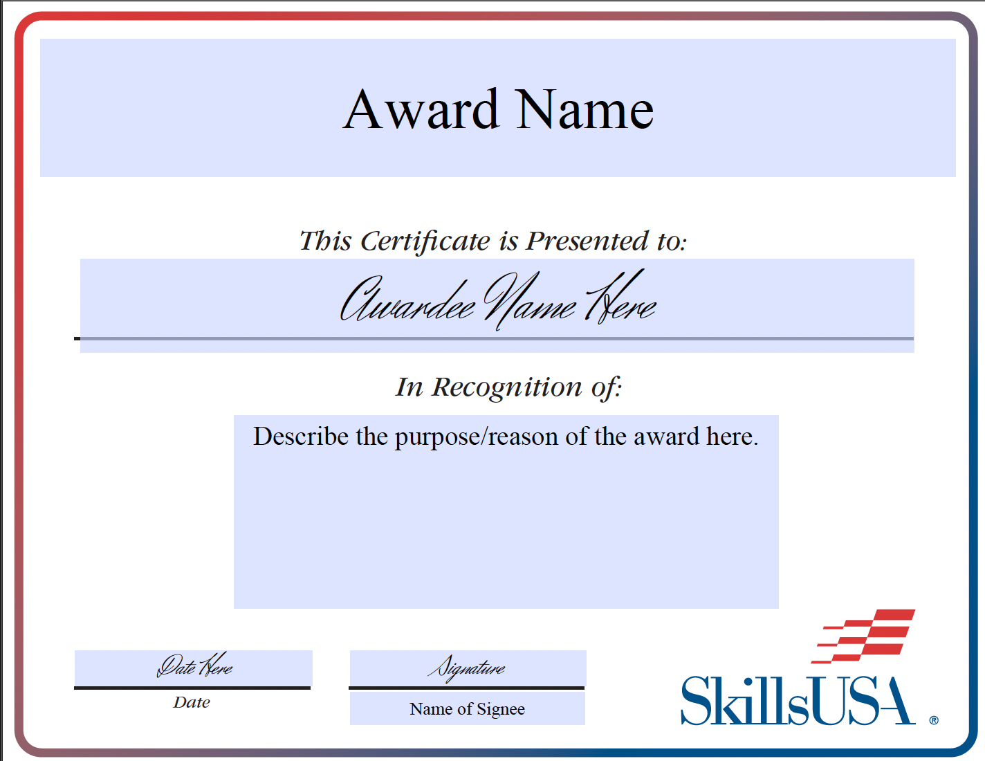 Certificate Template Cover