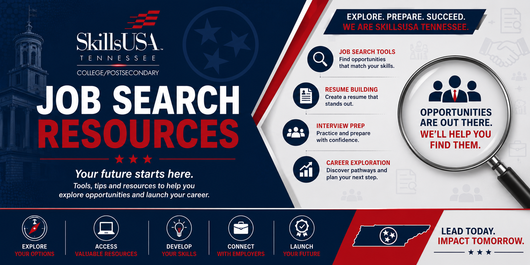 SkillsUSA Tennessee Student Job Search Resources Banner