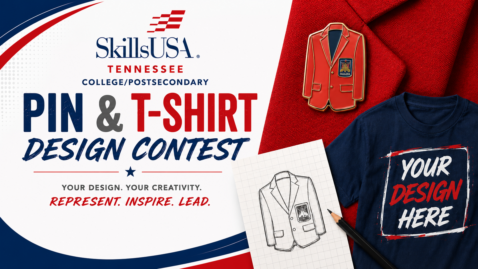 Pin and T-shirt Banner